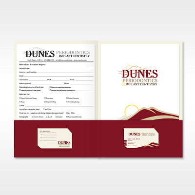 Dunes Periodontics Referral Marketing Packet brand identity branding design print print design