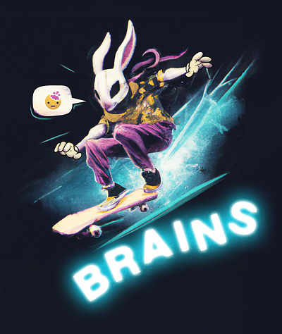 Brains Bunny branding graphic design illustration