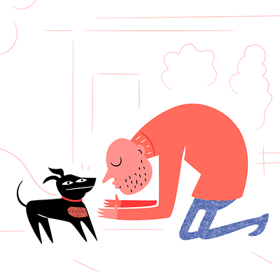 Dog lover dog editorial illustration graphic illustration halftone illustration illustrator pet vector vector illustration