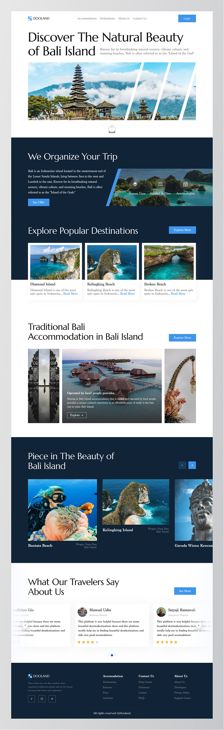 Dooland - Travel Landing Page by Dhimas Mo for Odama on Dribbble