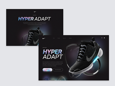 Nike Main page website design artist bulbs design gradient nike shoes main graphic design main page minimalism nike presentation ui web