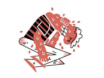 Anxiety makes my skin crawl anxiety character clean design illustration one color red skin crawl spot illustration sweating