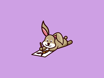cute bunny sleeping logo design app branding cartoon character cute design graphic design illustration logo rabbit typography ui ux vector