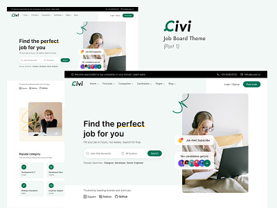 Civi - Job Broad Theme - Part 1 cv design hr job jobs recruitment template theme ui ui design uidesign uiux webdesign