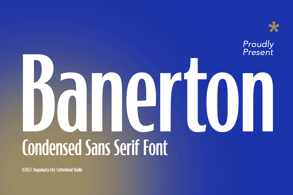 Banerton- Condensed Sans Serif freebies print materials