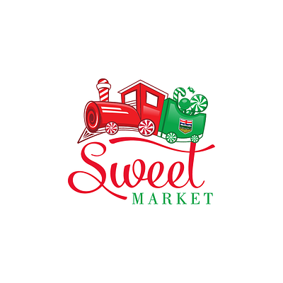 Sweet Market candy candy shop fun logo logo design market playful shopisticated sweet train