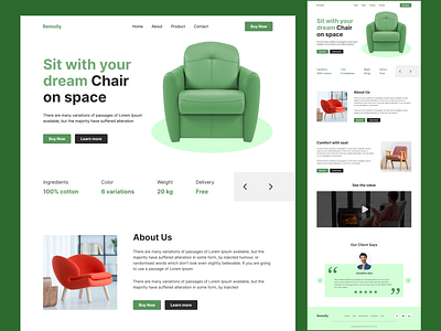 Chair Landing page web UI design new web ui new web ui ux web ui web ui design web ui design ui web ui idea