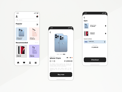 iPhone shopping | App UI Design app apple design ecommerce figma illustration ios iphone shopping ui ux