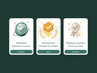 🏅Checklist Badge Overlay Dialog ✅ asset badge bronze challenge check coin design dialog game gold illustration pin pop up success ui vector winner won wreath