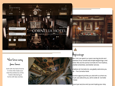 Cornelia Hotel Landing Page design figma hotel hotel design hotel landing page hotel ui hotel user interface hotel website landing page ui