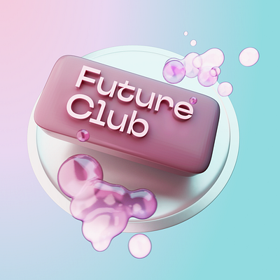 Don't talk about Future Club 3d illustration logo