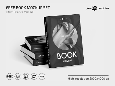 Free Book Mockup Set book books free freebie mock up mockup mockups photoshop psd template templates