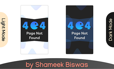 404 Page Not Found (Mobile) Design design graphic design shameek biswas