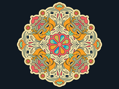 Centro buddha colorful design die cut eyes fractal guadalajara illustration mandala mexican mexico sticker temple textures