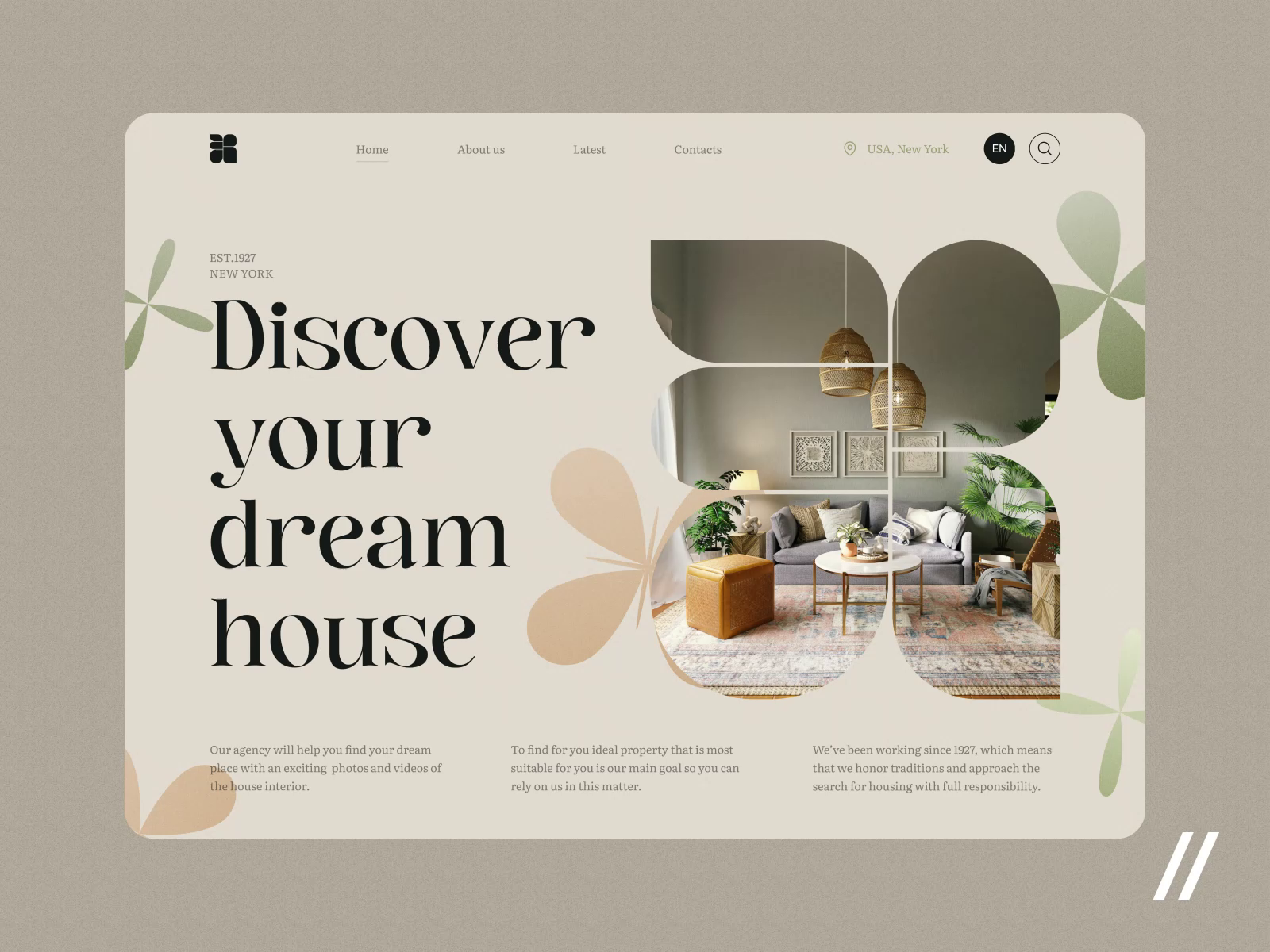 Example of Website UI Concept 3 Screens