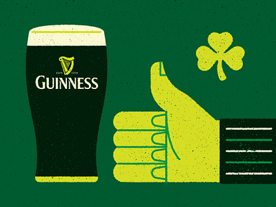 Guinness Beer beer beverage celebrate chris rooney drink green guinness hand harp holiday illustration ireland irish pint pub shamrock st paddy st patricks day thumbs up