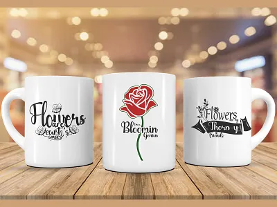 Flower SVG Design for Mug bags branding card clothing design fashion flower illustration invitation mug quote silhouette sunflower svg svg design svg quote tshirt typography vector wildflower