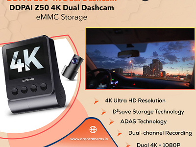 DDPAI Z50 4K dual dash camera 70mai best dash cam for car best dash cam in india dash cam dash camera dashcameras.in ddpai design illustration thinkware