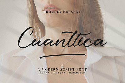Cuanttica - Modern Script Font logotype