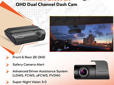 New Thinkware Q1000 Front + Rear 2K QHD Dash Cam For Sale