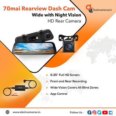 70mai Rearview Dash Cam 70mai dash cam dash cam for car dash cam in india dashcameras.in thinkware