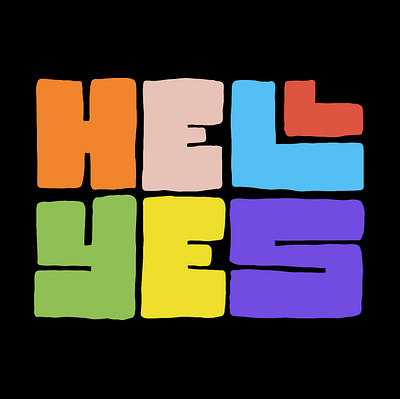 Hell Yes! branding design graffiti graphic design illustration lettering logo procreate typography