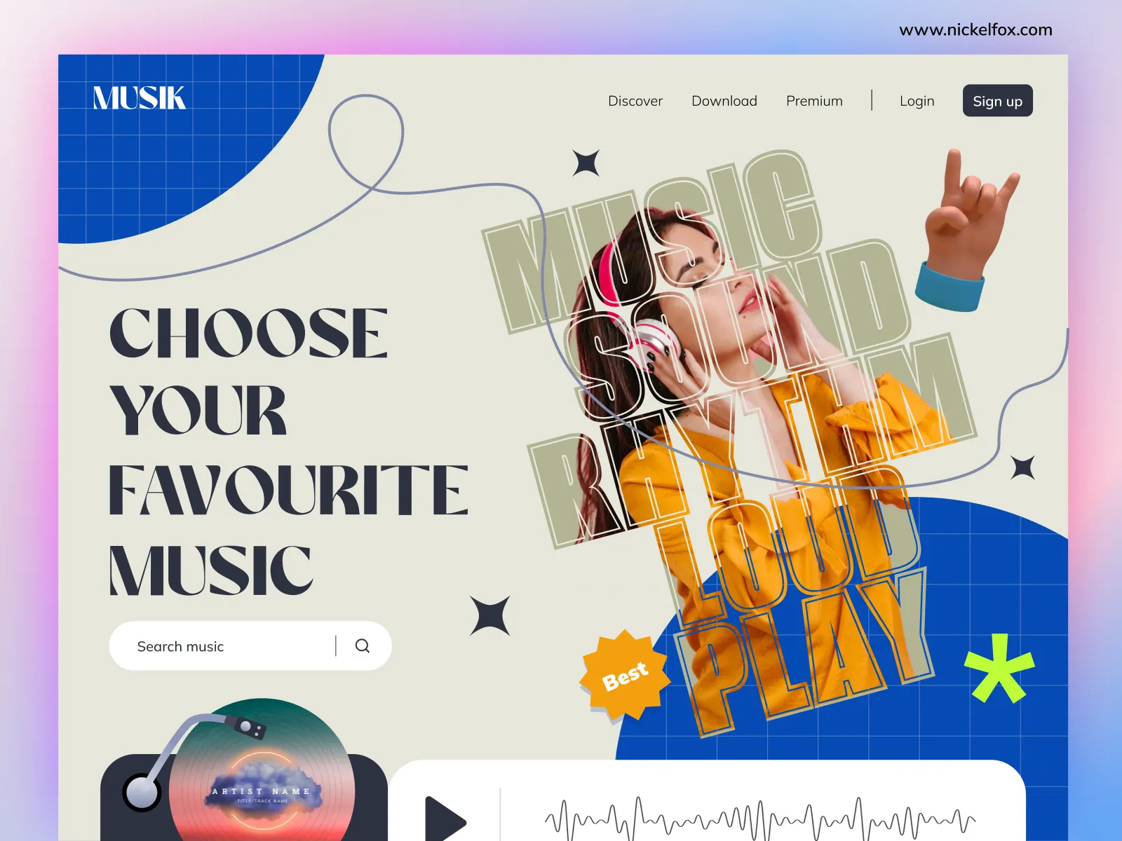 Example of Discover the Beat: Our Music Landing Page Design