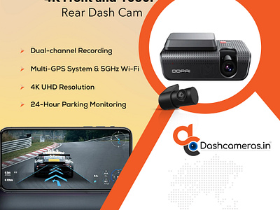 DDPAI X5 Pro Dual Channel 4K Front and 1080P Rear Dash Cam 70mai best cam for car best dash cam for car best dash cam in india dash cam dash cama dash camera dashcameras.in design hinkware illustration thinkware