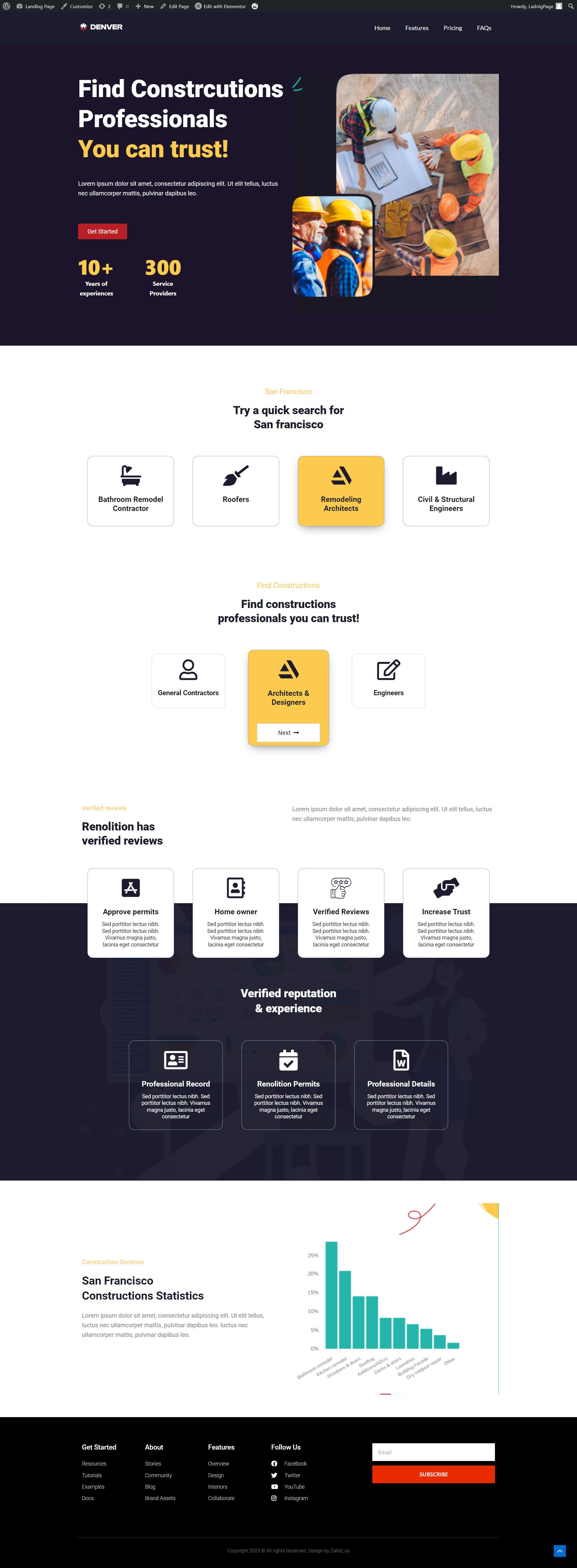 Construction Agency Landing Page Design by Zahid VA agency lading page astra theme customize elementor figma to wordpress landing page multivendor website theme customization web design wordpress customization wordpress expert wordpress landing page