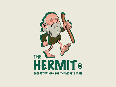 Hermit branding character design flat flat illustration illustration logo old old man