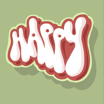 Happy branding design graphic design happy illustration lettering logo procreate typography