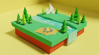 Lowpoly Forest 3d 3d camp 3d forest 3d lowpoly 3d lowpoly forest 3d scenary blender branding camp design fire lowpoly lowpoly forest scenary