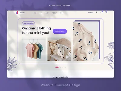 Baby Clothing Website Concept Design branding design dribbble illustration ui ux
