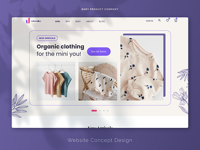 Baby Clothing Website Concept Design branding design dribbble illustration ui ux