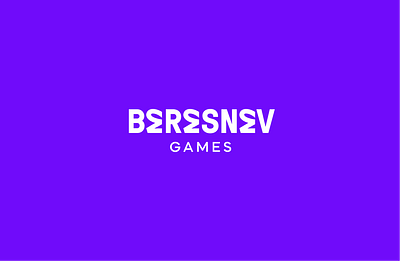 Beresnev games. Logotype for an independent game dev studio branding design figma game dev gaming graphic design hr identity logo logotype vector violet