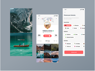 Social App Travel - UX/UI app application book book app clean clean ui community design discover instagram make a trip minimal mobile app social app travel travel app travelling trip ui ux