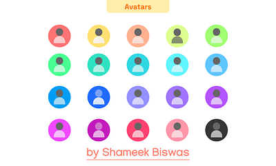 Avatars avatar design graphic design shameek biswas ui