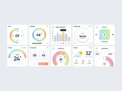 Widgets for Smart Home App 3d app clean concept control design ios light lighthouse mobile smart smarthome ui ux web