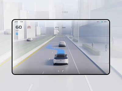 Autopilot HMI Rendering and UI Design 3d automotive automotive ui design autopilot car car multimedia interface clean hmi ui