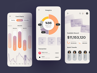 Wallet Design - Mobile App analytics app design e-wallet finance interface ios mobile money savings sketch ui ux wallet