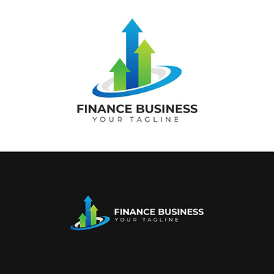 Finance Logo abstract art background banner blue card design illustration logo ui