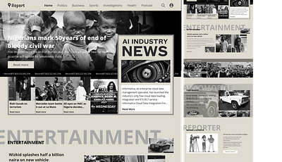 Newspaper concept website 3d animation app black and white branding design desktop graphic design illustration logo motion graphics typography ui ux vector