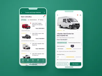 Leasing Mobile App Design aggregator app auto calculator clean design figma leasing list view mobile design modern ui user interface ux