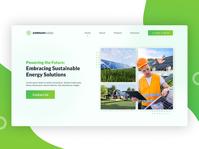 Renewable Energy Company branding design graphic design green green energy landing page renewable energy solar energy ui ux web design webdesign