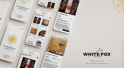 WhiteFox Medicinal Mobile App Interface branding design elegant minimal premium product packaging ui uiux ux