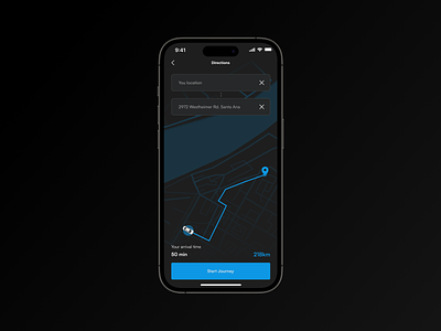 Navigation app (Dark mode) dark mode figma ui uiux