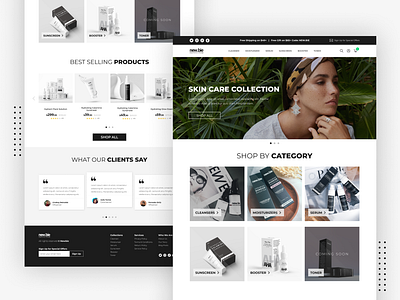 Cosmetic E-commerce Landing Page black and white branding cosmetics design graphic design ui ux web design webdesign