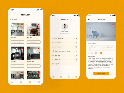 Rent Furniture App app app development app design appdesign mobileappdesign branding design graphic design illustration logo ui ux