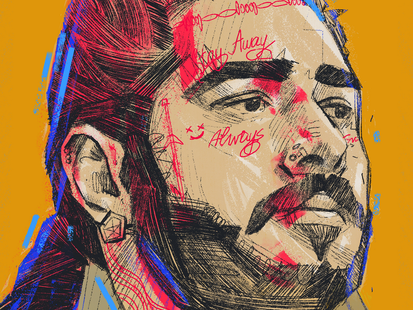 Post Malone by Arunas Kacinskas on Dribbble