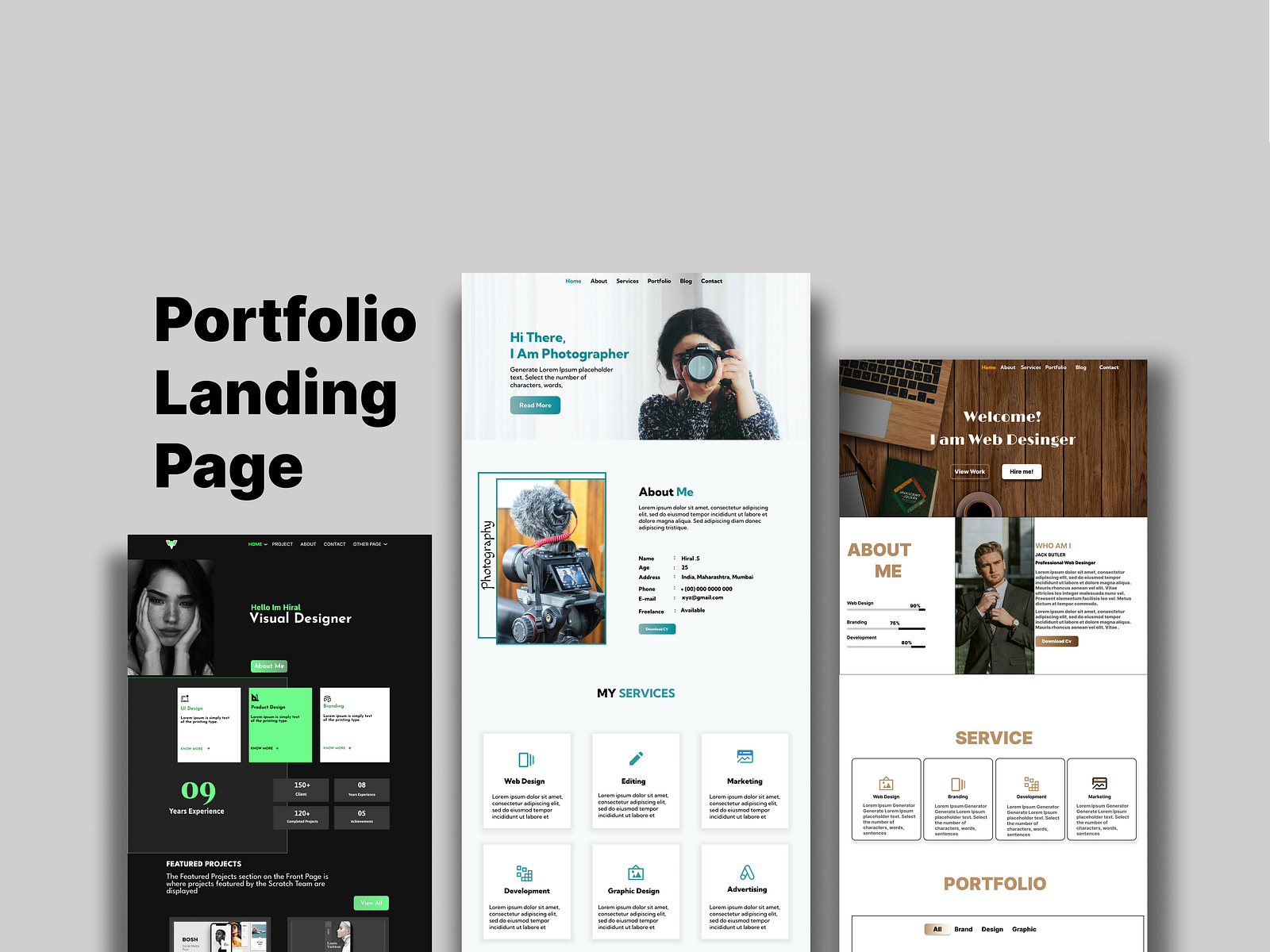 Portfolio Landing Page by Hiral on Dribbble